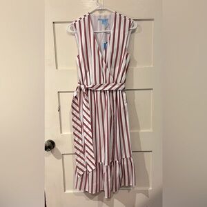 NWT Draper James by Reese Witherspoon sleeveless wrap dress. Red white and blue